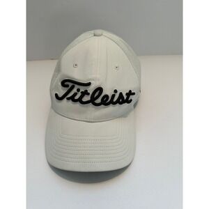 Titleist Mens Flex Fit Golf Cap Hat Pinehurst NC White Mesh S/M
